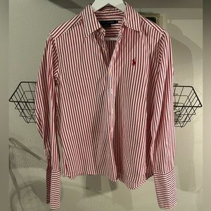 Red & White Stripe Ralph Lauren Dress Shirt